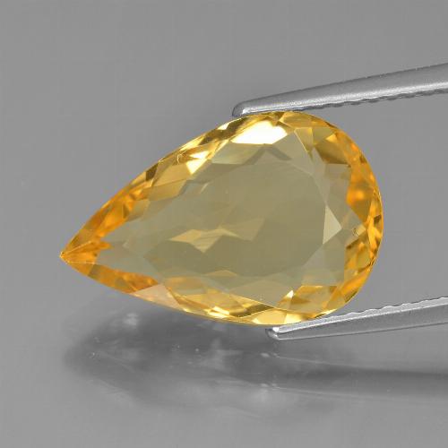 Citrine Doré foncé naturelle En forme de poire, 4.67 ct, VVS