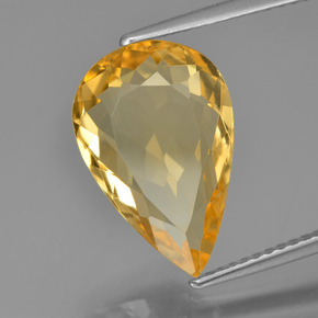 Citrine Doré foncé naturelle En forme de poire, 4.67 ct, VVS