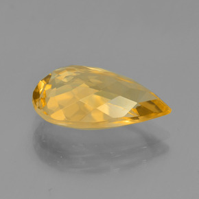Citrine Doré foncé naturelle En forme de poire, 4.67 ct, VVS