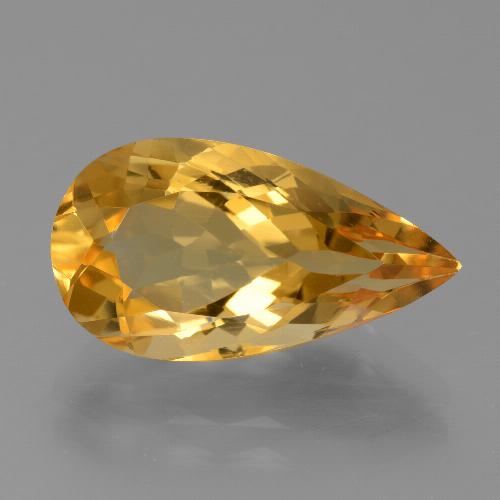 Citrine doré naturelle en forme de poire, 7,46 ct, VVS