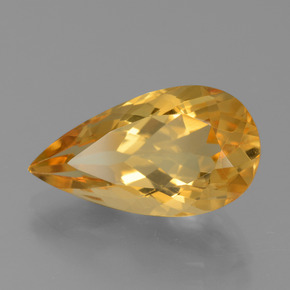 Citrine doré naturelle en forme de poire, 7,46 ct, VVS