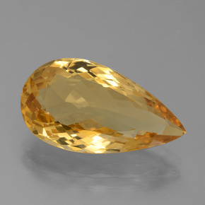 Citrine doré naturelle en forme de poire, 8,90 ct, VVS