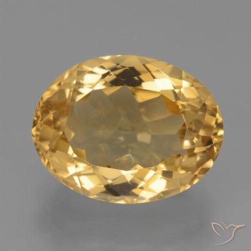 Citrine Orange doré profond naturelle ovale, 6.23 ct, VVS