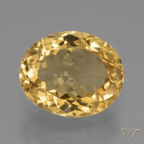 Citrine Doré moyen-foncé naturelle ovale, 6.73 ct, VVS