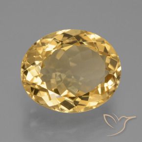 Citrine Doré moyen-foncé naturelle ovale, 6.73 ct, VVS