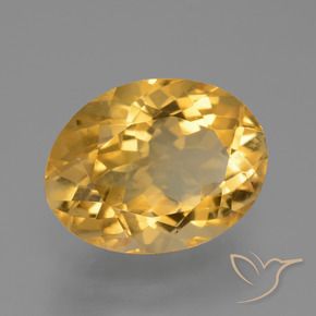 Citrine Orange doré profond naturelle ovale, 6.57 ct, VVS-VS