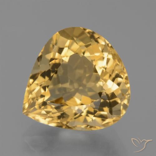 Citrine Doré moyen-foncé naturelle En forme de poire, 7.27 ct, VVS