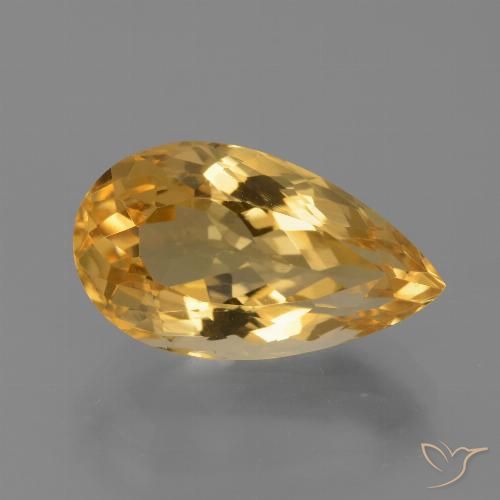 Citrine Doré moyen-foncé naturelle En forme de poire, 6.96 ct, VVS