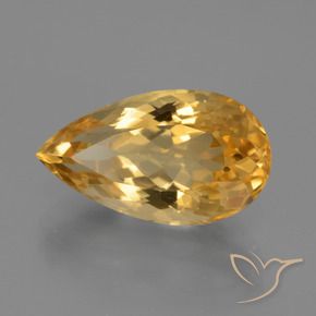 Citrine Doré moyen-foncé naturelle En forme de poire, 6.96 ct, VVS