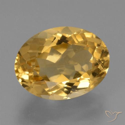 Citrine Orange doré profond naturelle ovale, 5.85 ct, VVS