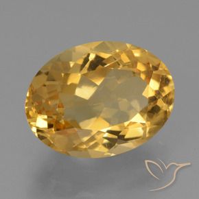 Citrine Orange doré profond naturelle ovale, 5.85 ct, VVS