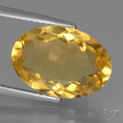 5.95ct Naturel Doré moyen-foncé Citrine, ovale, VVS