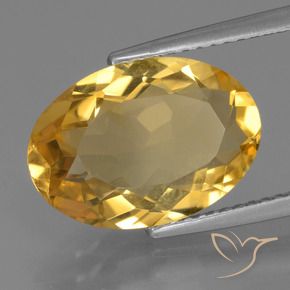 Citrine Doré moyen-foncé naturelle ovale, 5.95 ct, VVS