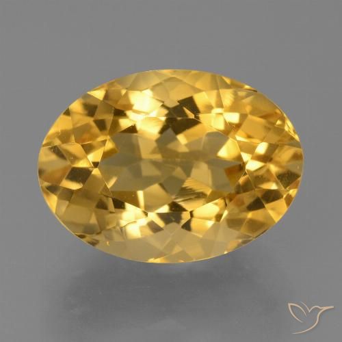 Citrine Orange doré profond naturelle ovale, 5.70 ct, VVS