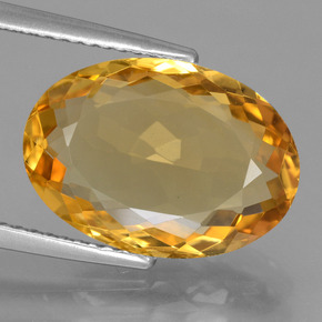Citrine Orange doré profond naturelle Coupe ovale, 5.36 ct, VVS-VS