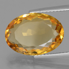 Citrine Orange doré profond naturelle Coupe ovale, 5.36 ct, VVS-VS