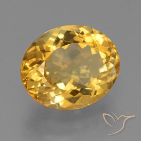Citrine Orange doré profond naturelle ovale, 5.68 ct, VS