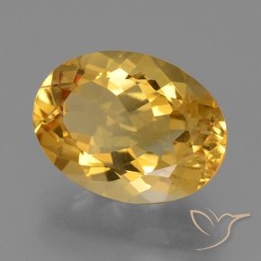 Citrine Doré moyen-foncé naturelle ovale, 5.12 ct, VVS