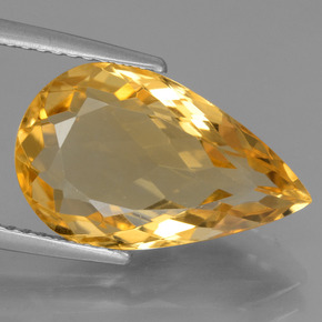 Citrine Orange doré profond naturelle En forme de poire, 5.58 ct, VVS