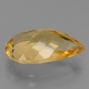 Citrine Orange doré profond naturelle En forme de poire, 5.58 ct, VVS