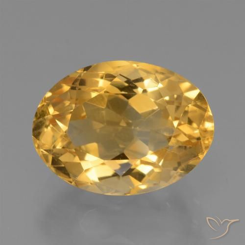 Citrine Orange doré profond naturelle ovale, 4.10 ct, VVS