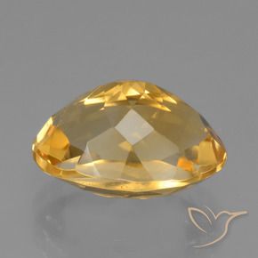 Citrine Orange doré profond naturelle ovale, 4.10 ct, VVS