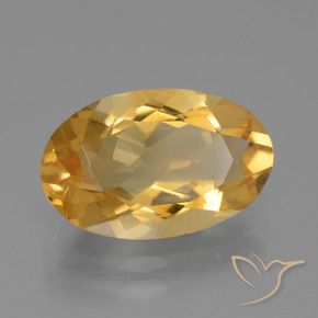 Citrine Doré moyen-foncé naturelle ovale, 3.91 ct, VS
