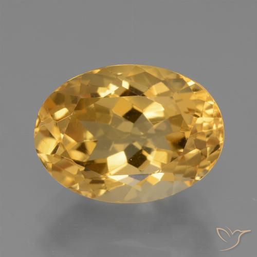 3.87ct Naturel Doré moyen-foncé Citrine, ovale, VVS