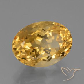 Citrine Doré moyen-foncé naturelle ovale, 3.87 ct, VVS