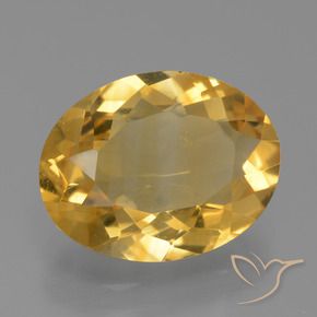 Citrine Or moyen naturelle ovale, 3.52 ct, VS