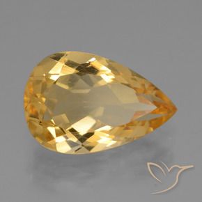 Citrine Doré naturelle En forme de poire, 3.92 ct, VVS-VS