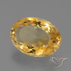 Citrine Doré moyen-foncé naturelle ovale, 7.44 ct, VVS