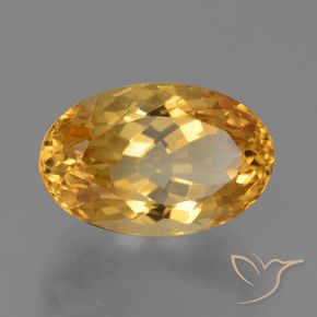Citrine Doré-orange foncé naturelle ovale, 7.38 ct, VVS