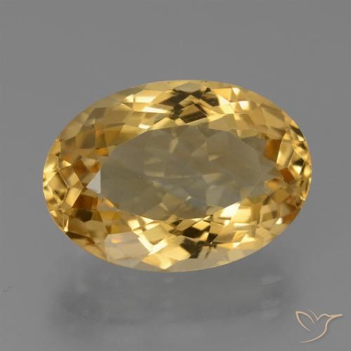 Citrine Doré moyen-foncé naturelle ovale, 7.33 ct, VVS