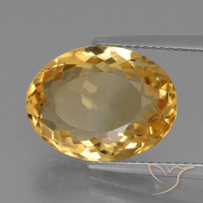Citrine Orange doré profond naturelle ovale, 7.11 ct, VVS
