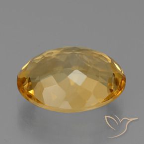 Citrine Orange doré profond naturelle ovale, 7.11 ct, VVS