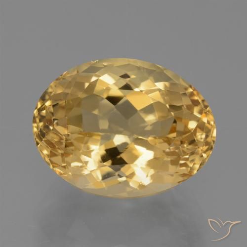 7.31ct Naturel Doré moyen-foncé Citrine, ovale, VVS