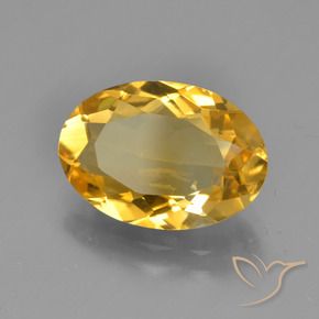 Citrine Orange doré profond naturelle ovale, 3.56 ct, VS