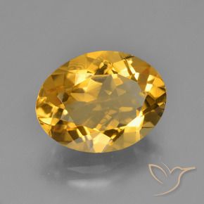 Citrine Orange doré profond naturelle ovale, 4.16 ct, VVS