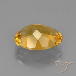 Citrine Orange doré profond naturelle ovale, 4.16 ct, VVS