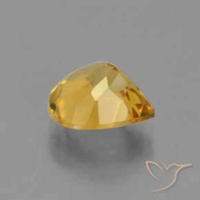 Citrine Doré profond naturelle En forme de poire, 3.34 ct, VS
