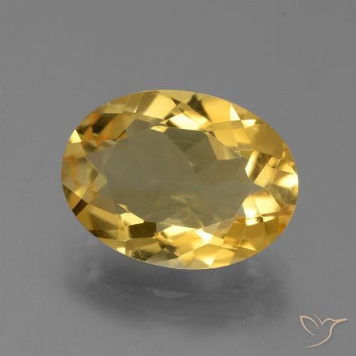 Citrine Orange Doré naturelle ovale, 4.44 ct, VVS