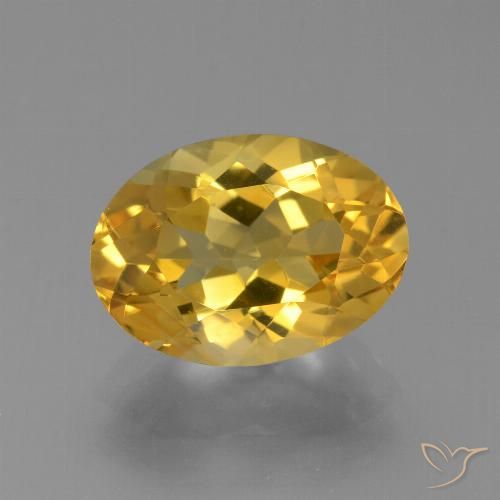 Citrine Orange doré profond naturelle ovale, 4.25 ct, VVS