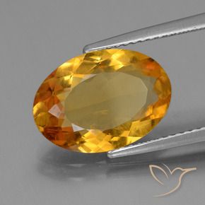 Citrine Doré-orange foncé naturelle ovale, 4.07 ct, VVS-VS