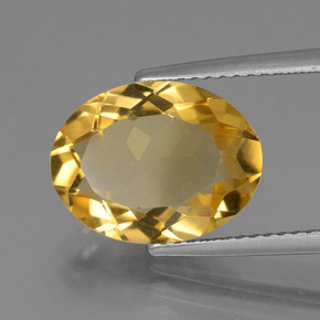 Citrine doré naturelle coupe ovale, 4,22 ct, VVS