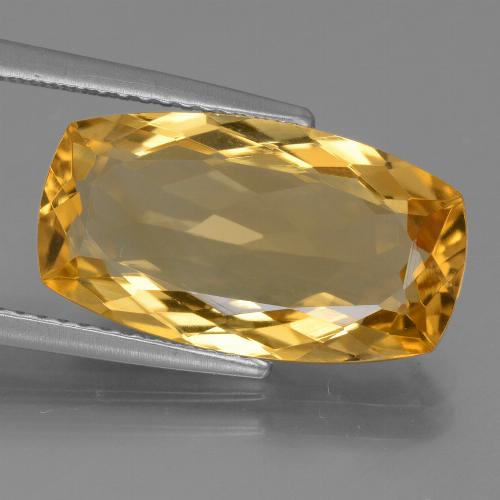 Citrine Orange doré profond naturelle Coupe coussin, 6.03 ct, VVS