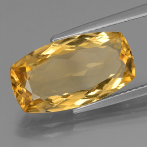 Citrine Orange doré profond naturelle Coupe coussin, 6.03 ct, VVS