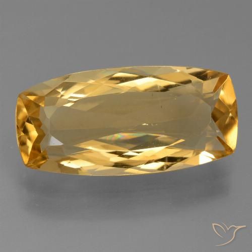 Citrine doré naturelle coupe coussin, 5,84 ct, VS