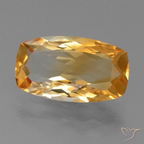 Citrine Doré-orange foncé naturelle Coussin, 5.63 ct, VVS