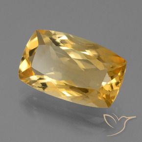 Citrine Doré moyen-foncé naturelle Coussin, 5.05 ct, VVS